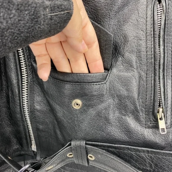 Vintage Wilsons Leather Motorcycle Biker Jacket M - Picture 4 of 8